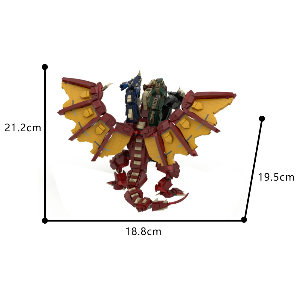 Tiamat Dragon Building Blocks Set - Dungeons Dragons Mythical 5-Headed Dragon Model, Creative DIY Bricks Toy for Kids and Adults