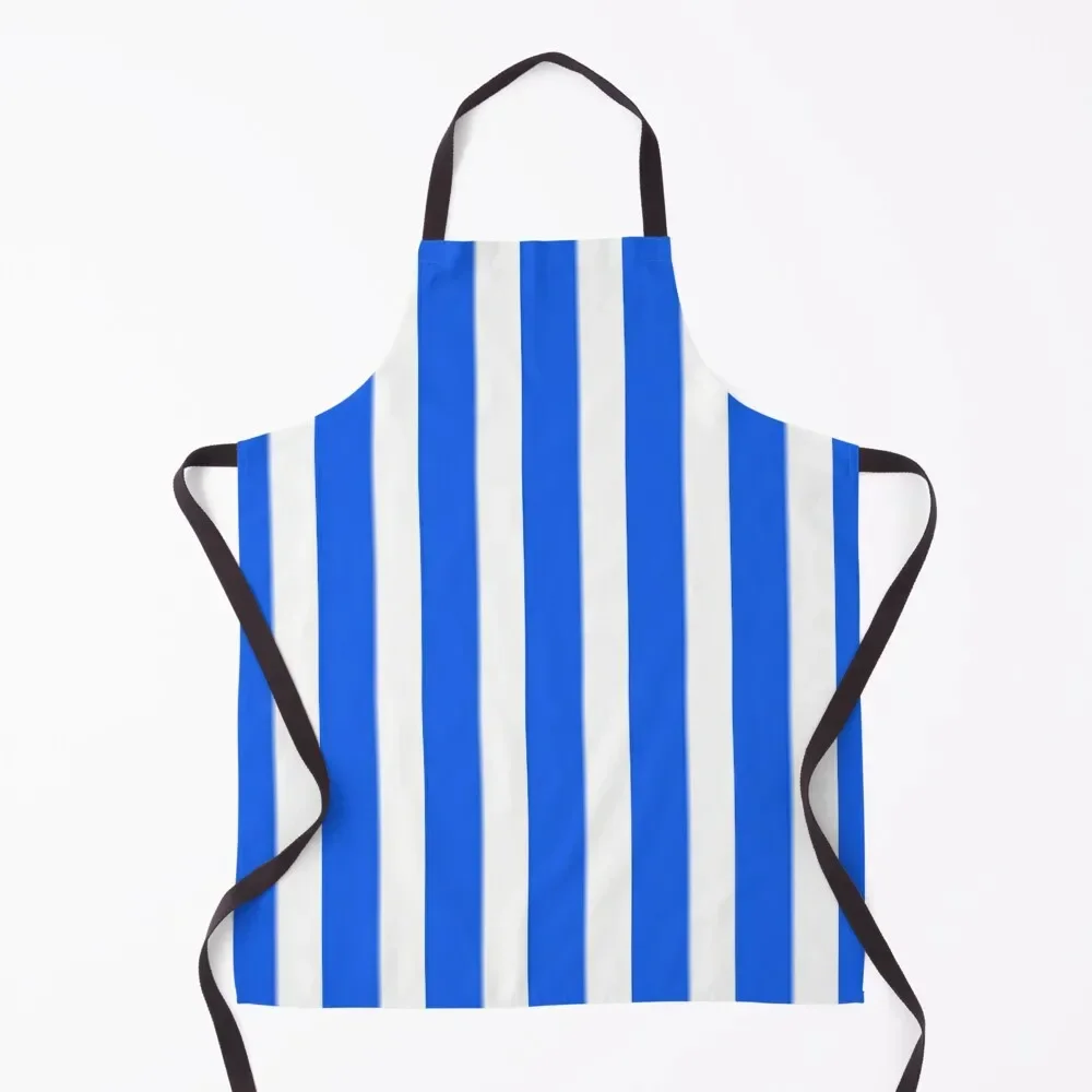 

White And Blue Vertical Stripes Apron For Nail Stylist cookings for women Apron