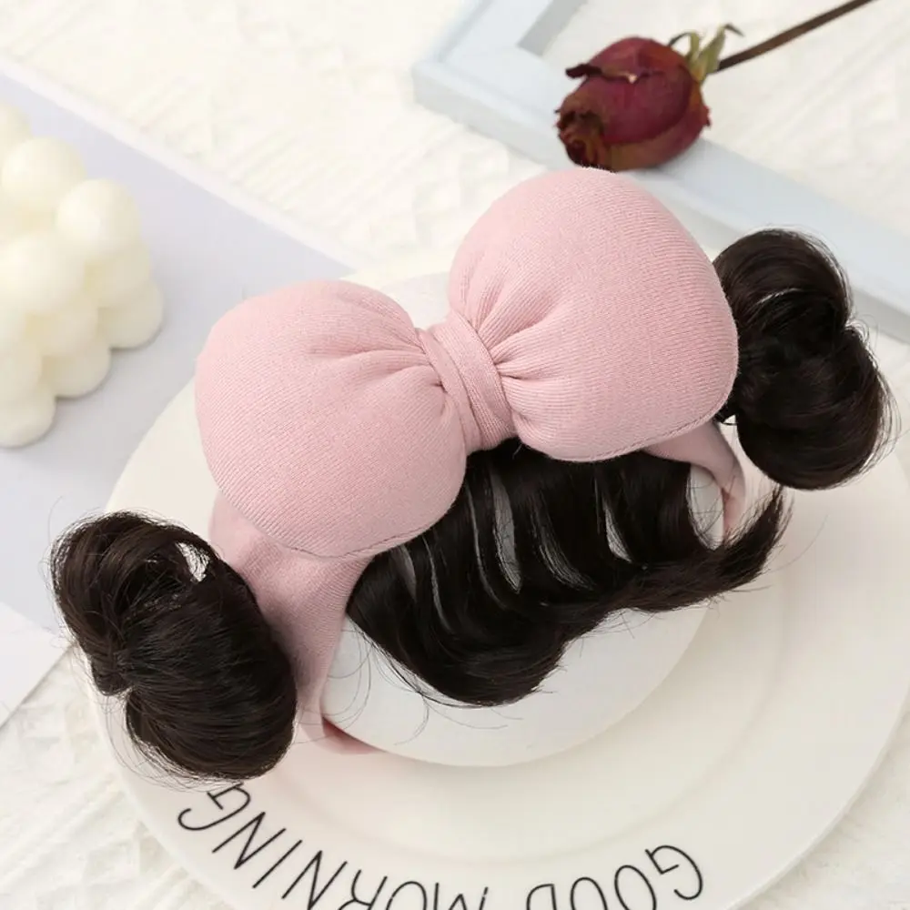 Peluca de princesa, diadema, accesorios para el cabello, bandas para el cabello para bebé, peluca, flequillo, moños, diadema para niños pequeños, flequillo limpio, lazo, sombreros para niños