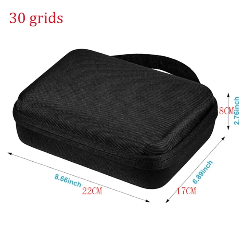 Refrigerador de frasco de insulina de 10ml 30 grades caixa de armazenamento com saco de malha, para organizar frascos de injeção pequenos