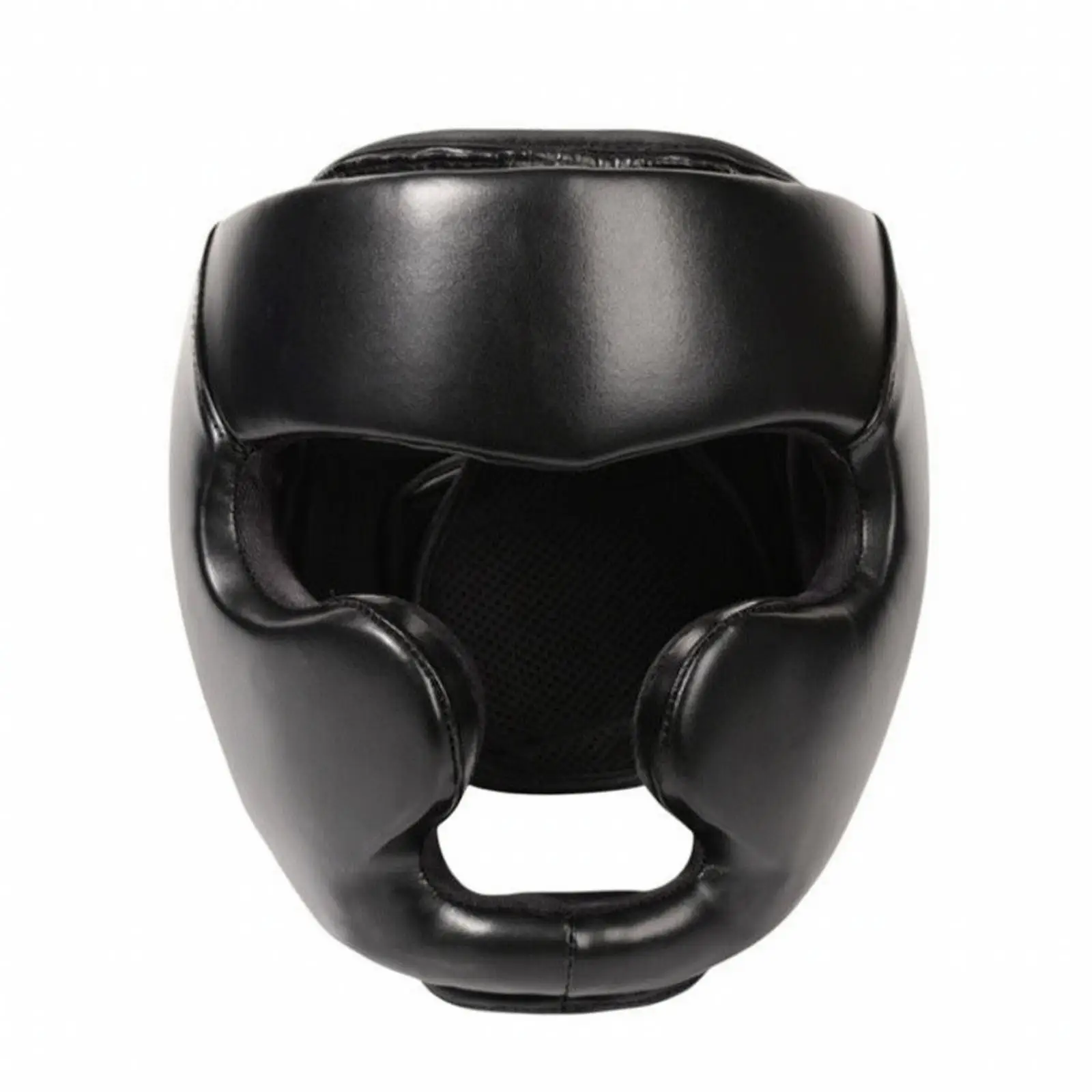 Thickened Boxing Headgear Open Face Combat Helmet with Ear Padding Chin Guard for Karate Taekwondo Kickboxing Sparring Training