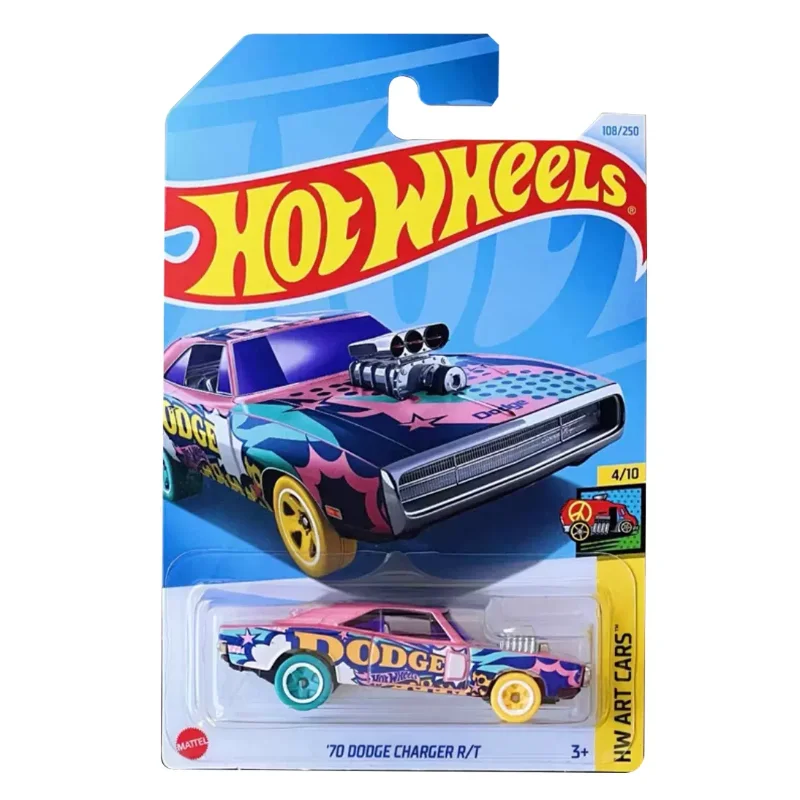 24L Original Hot Wheels Car 70 Dodge Charger R/T Toys for Boys Scale 1/64 Diecast Voiture Metal Model Brinquedos Birthday Gift