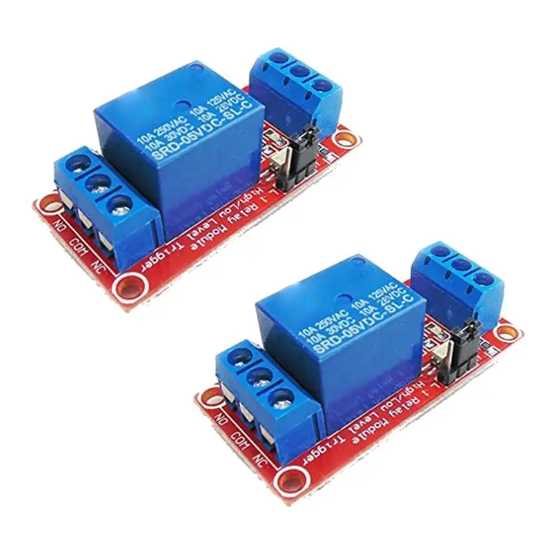 Essential 2Pcs 5V One Channel Relay Module Relay Switch with Optocoupler Isolation Support High Low Level Trigger