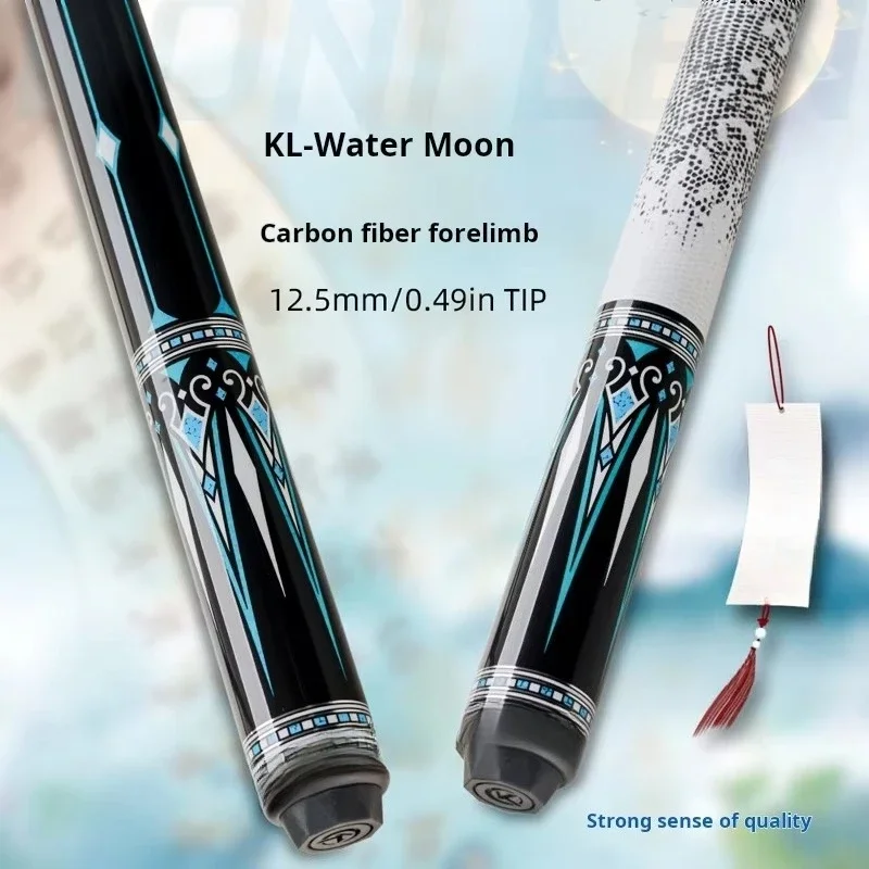 KONLLEN Wanshi Kanglun Shuiyue Billiard Cue Carbon Fiber Forelimb Big Head Light Handle Leather Handle Private Nine Ball Cue