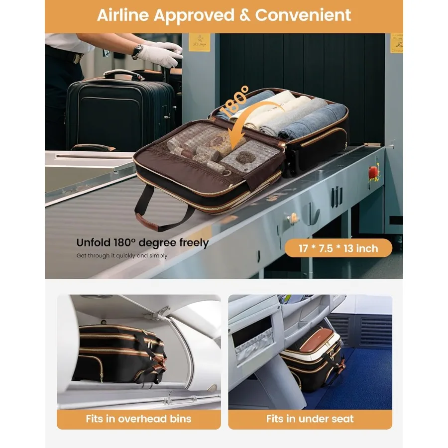 LOVEVOOK المتداول حقيبة لابتوب المرأة 17.3 بوصة حقيبة كمبيوتر محمول مع عجلات للعمل السفر الأعمال مقعد سفلي حمل على الأمتعة Ca #6