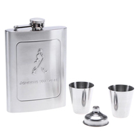 Stainless Steel Outdoor Portable Pocket Hip Flask Whiskey Flask Alcohol Drinking Container Gift Box Vodka Drinking Tools 8oz