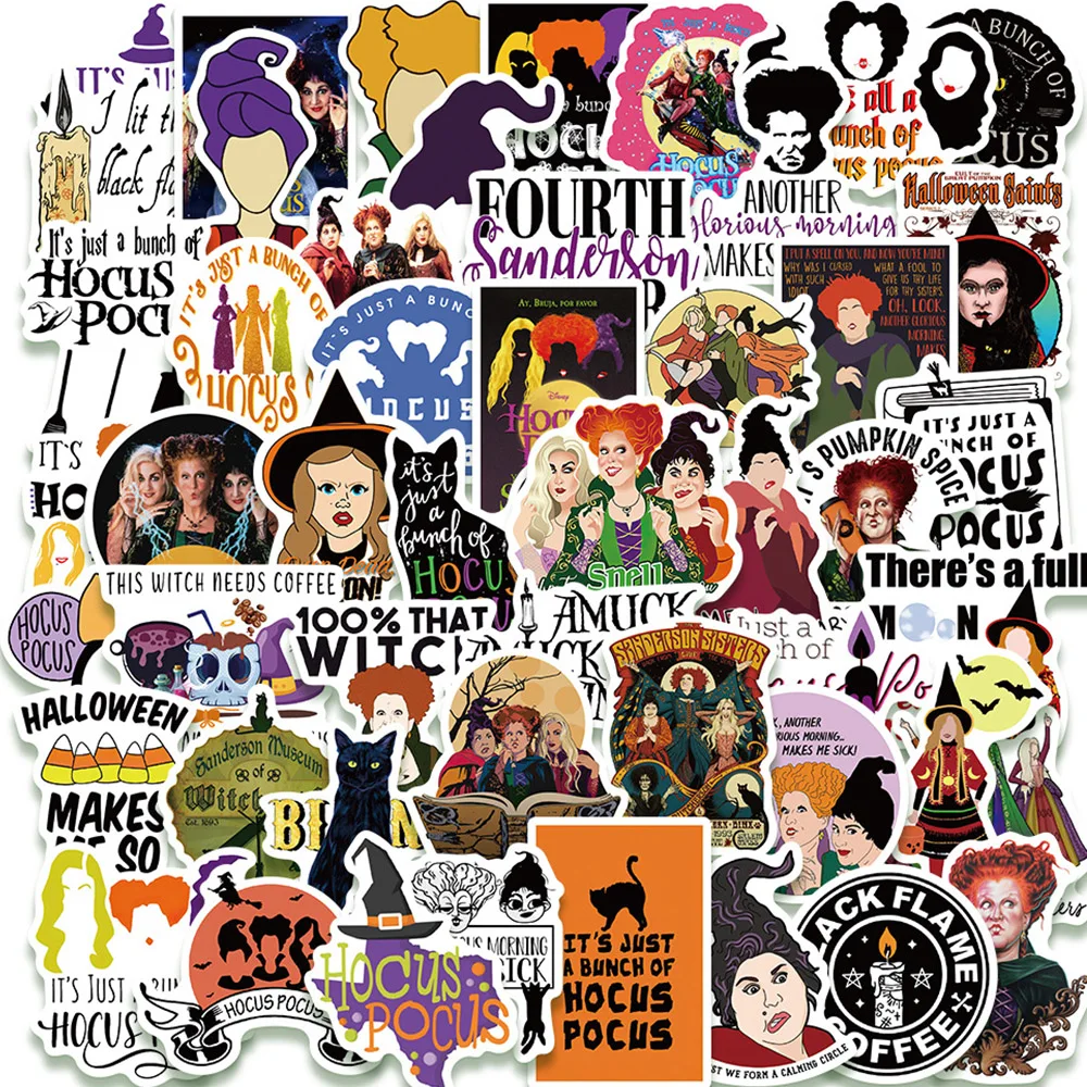 

10/30/50/100pcs Hocus Pocus Cartoon Stickers Decals Decorative Luggage Phone Case Laptop Waterproof Funny Kids DIY Sticker Packs