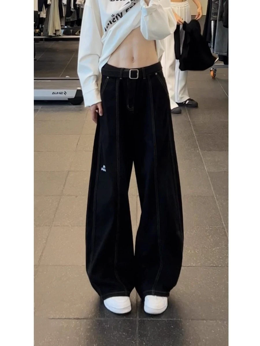 

Мужские широкие джинсы в американском стиле, осенне-зимние, винтажные, свободного кроя, прочные, повседневные, для ежедневной носки