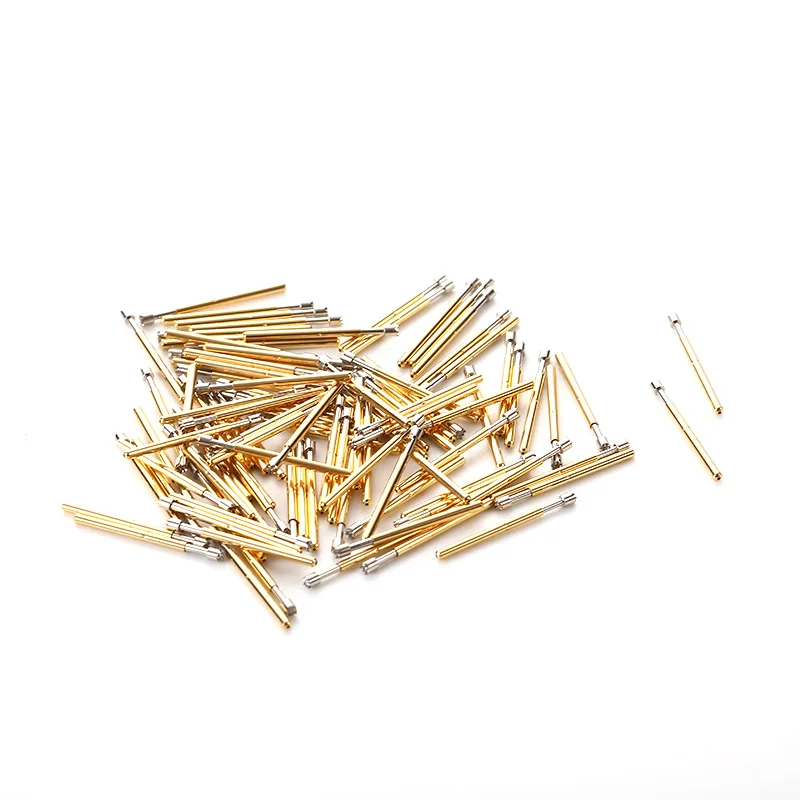 P75-H2 100PCS Brass Spring Test Probe Nickel Plated Needle Head Test Instrument Accessories Length 16.5mm for Electronic Tools