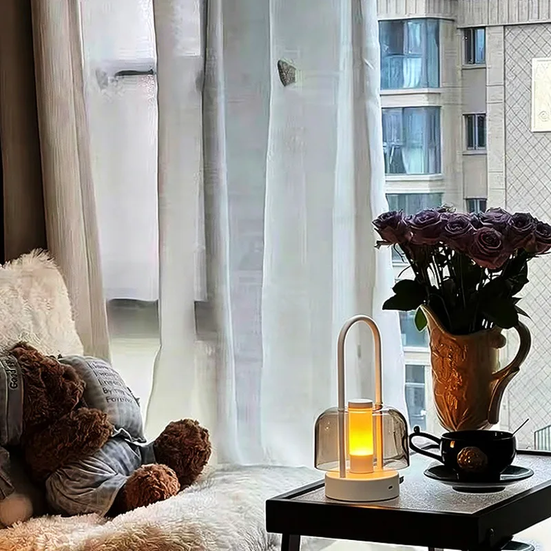 Simple Rechargeable Table Lamp Portable Handheld Light Living Room Decor LED Night Light Bedroom Bedside Ambient Lamp