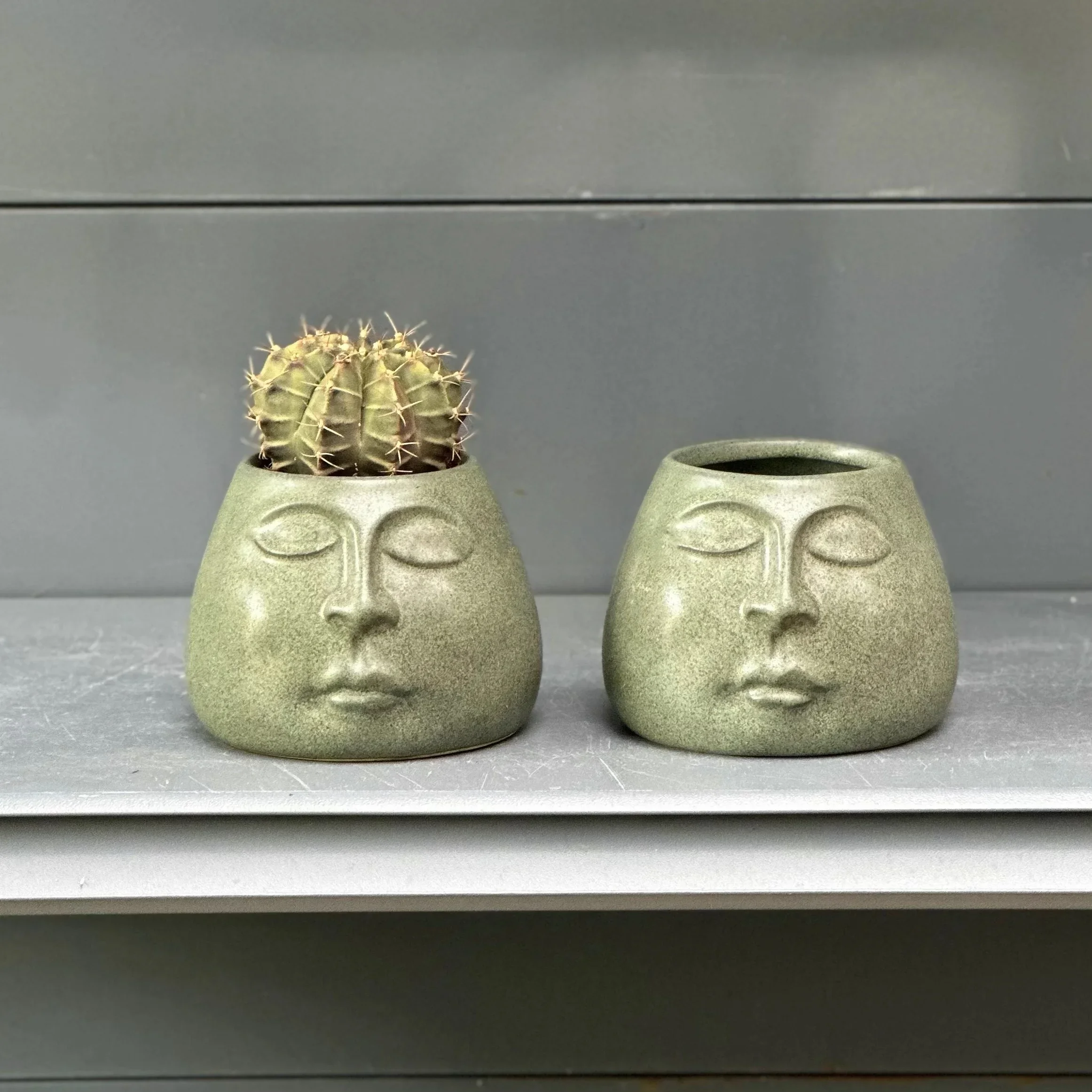 

Ceramic Flowerpot Abstract Face Flower Vase Desktop Porcelain Basin Ashtray Plant Accessories Home Decoration Accessories
