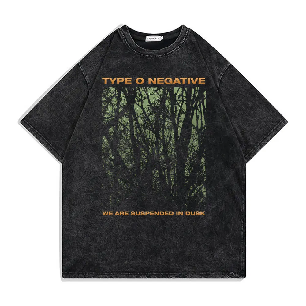 

Washed Vintage Rock Band Type O Negative Suspended in Dusk Essential T-shirt Men Fashion Casual Tshirt Male Oversized Tops Tees