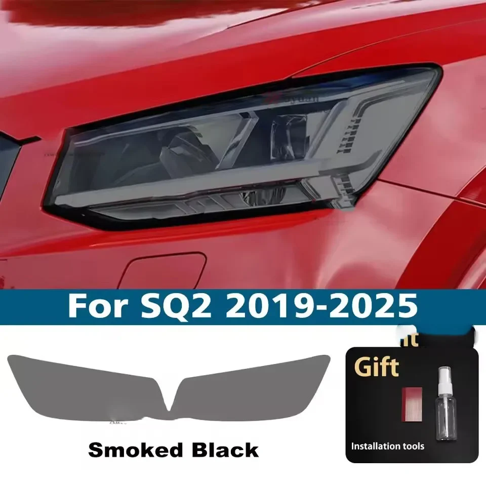 

For Audi SQ2 2019-2025 Car Headlight Protective Film Headlamp Transparent Black TPU Exterior Anti-scratch Sticker Accessories