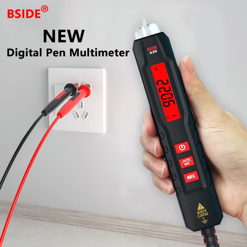 

BSIDE Smart Digital Pen Multimeter DC/AC Voltage Tester NCVCapacitance Meter Hz Smart Multimeter Diode Live Wire Tester True RMS