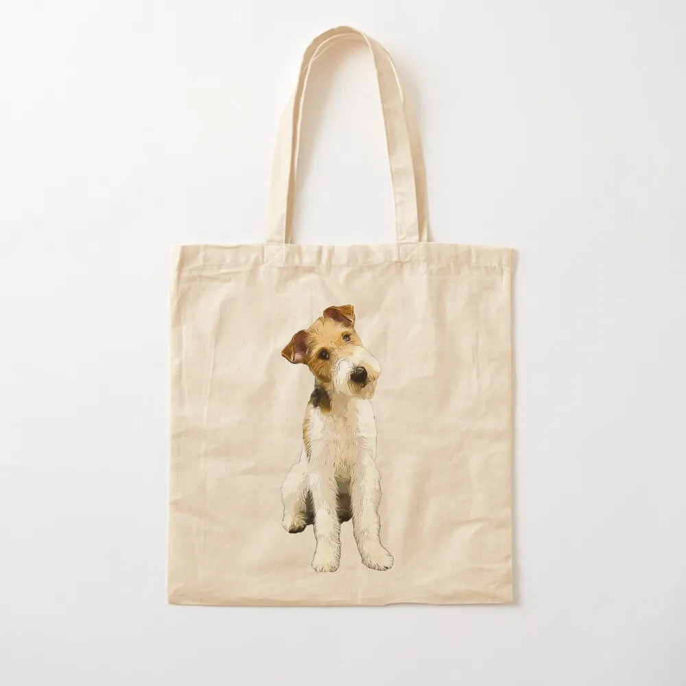 Wire Fox Terrier Head Tilt Tote Bag shopper bag woman great bag Big tote Canvas Tote