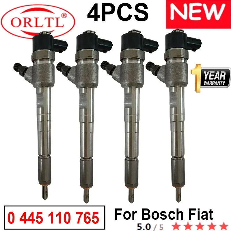 4PCS 0445110765 Genuine Fuel Injector 0445 110 765 0 445 110 765 for Bosch Fiat Common Rail Injector