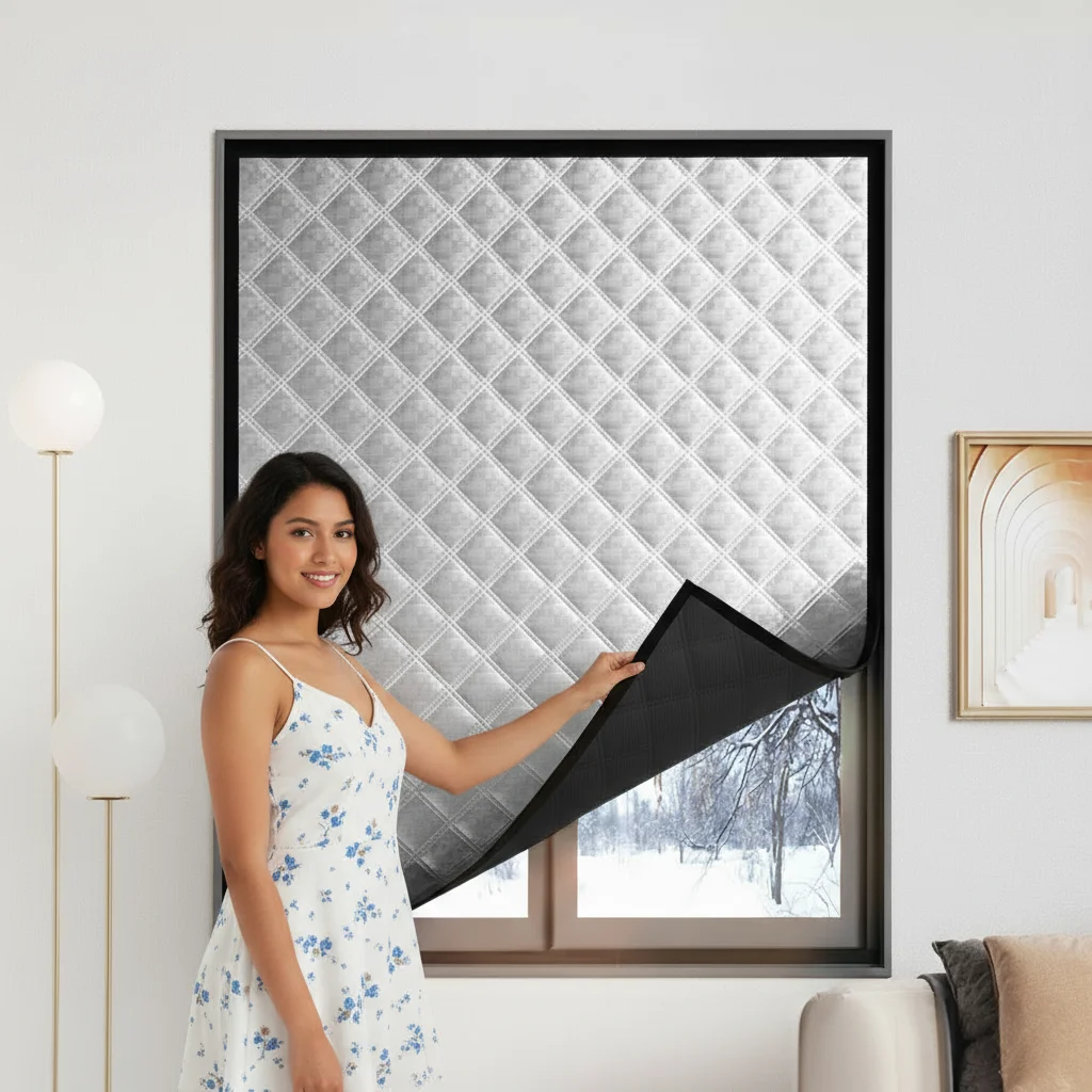 Warm curtains, cold and heat insulation, window screens, sun shading, sound insulation, double thickened warm curtains