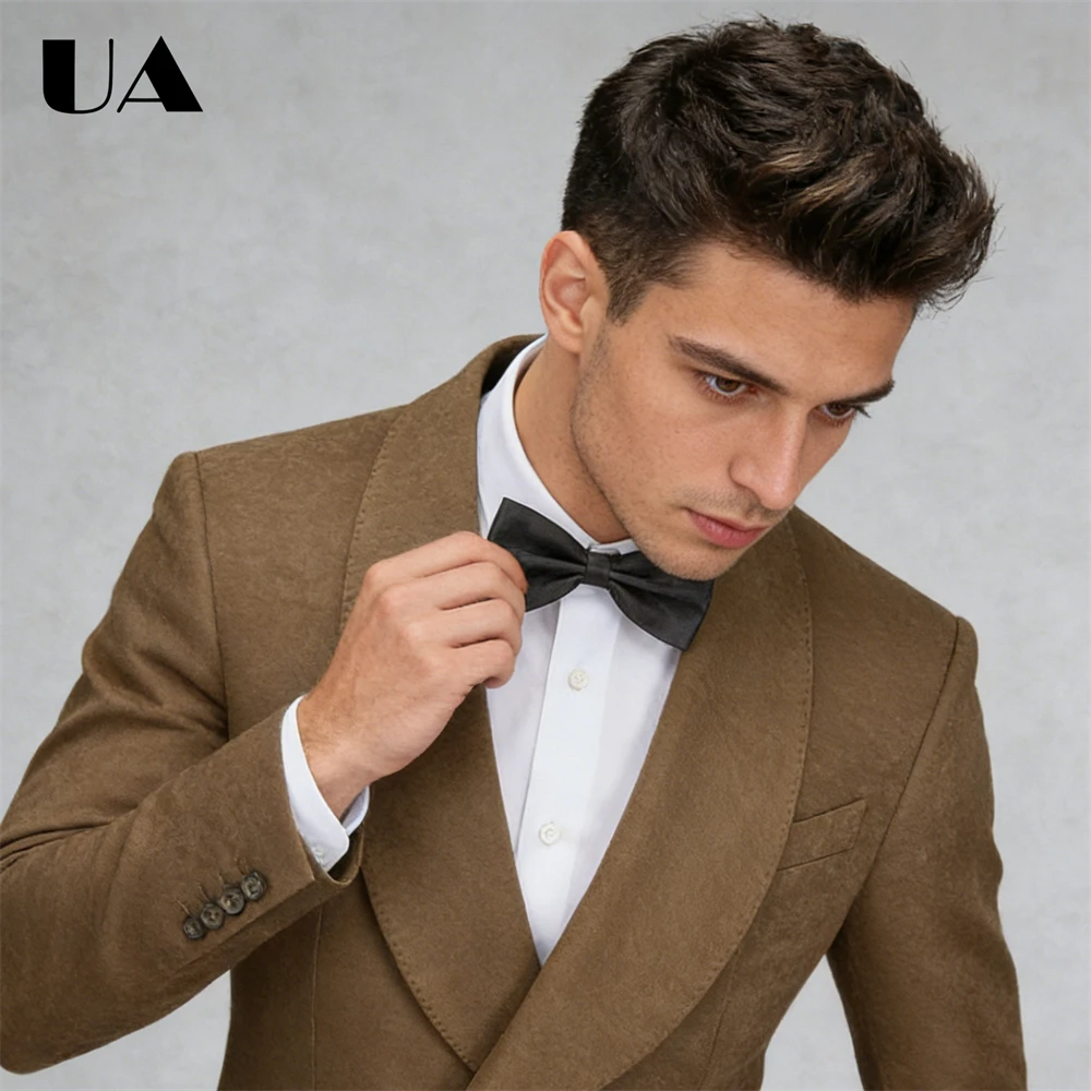 

Two Piece Snowflake Fabric Business Suit, Double Button High-End Men's Formal Suits, S-5XL Big Man Suit Jacket Pants fot Wedding