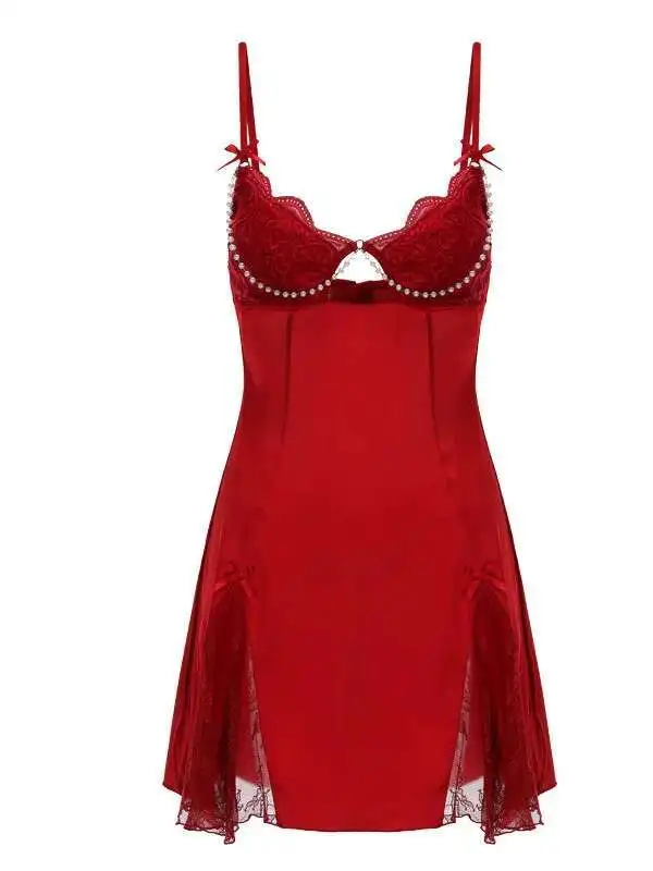 背中の開いたディープ V サスペンダーノースリーブセクシーなレースメッシュ透明ドレス純粋な欲望カジュアルスタイル女性のためのエレガントな魅力的な UBSB