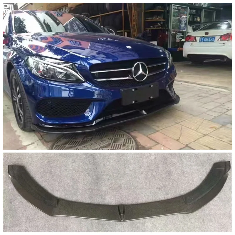 Fits For Mercedes-benz C-class W205 C200L C180 Sport 2015-2018 High Quality Carbon Fiber Bumper Front Lip Splitter Protector