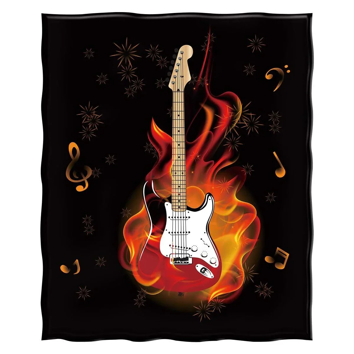Cobertor de guitarra الموسيقية للبالغين والأطفال، veludo azul، prenda de Natal