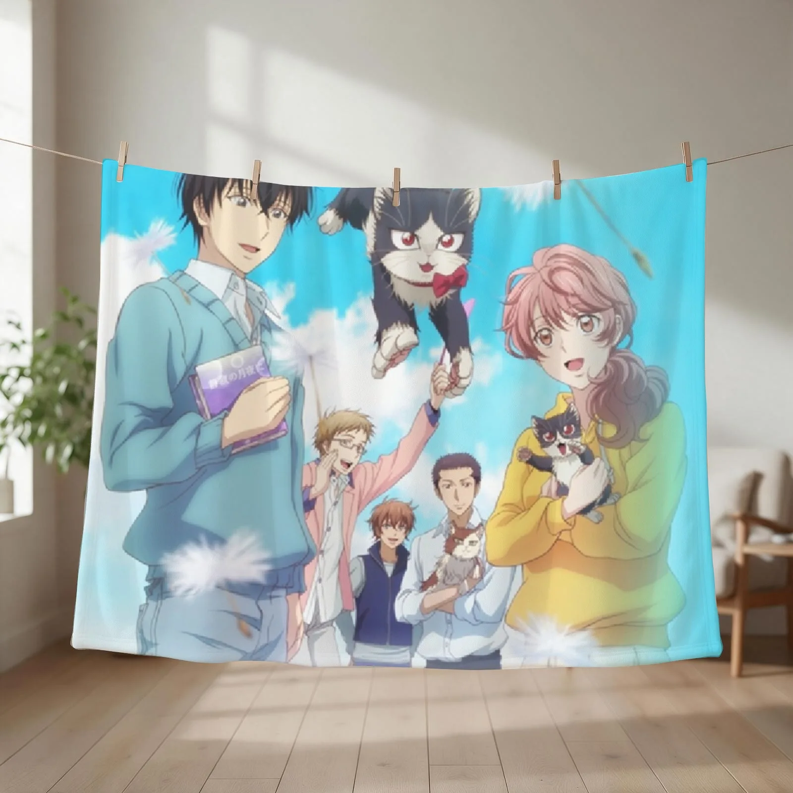My Roommate Is a Cat Throw Blanket couch cozy soft plush fuzzy picnic outdoor blanket