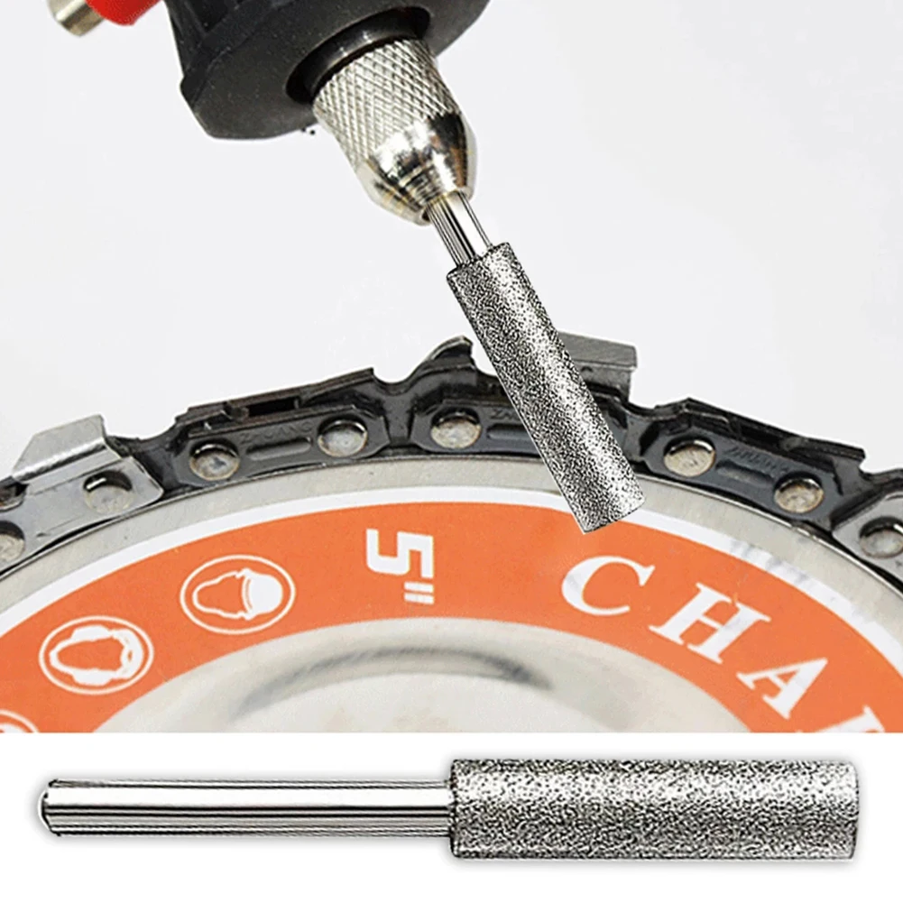 6-Pack Silver Chainsaw Sharpeners 4mm 4.8mm 5.5mm Burr For Sharpening Polishing Power Tools Kit Accessories