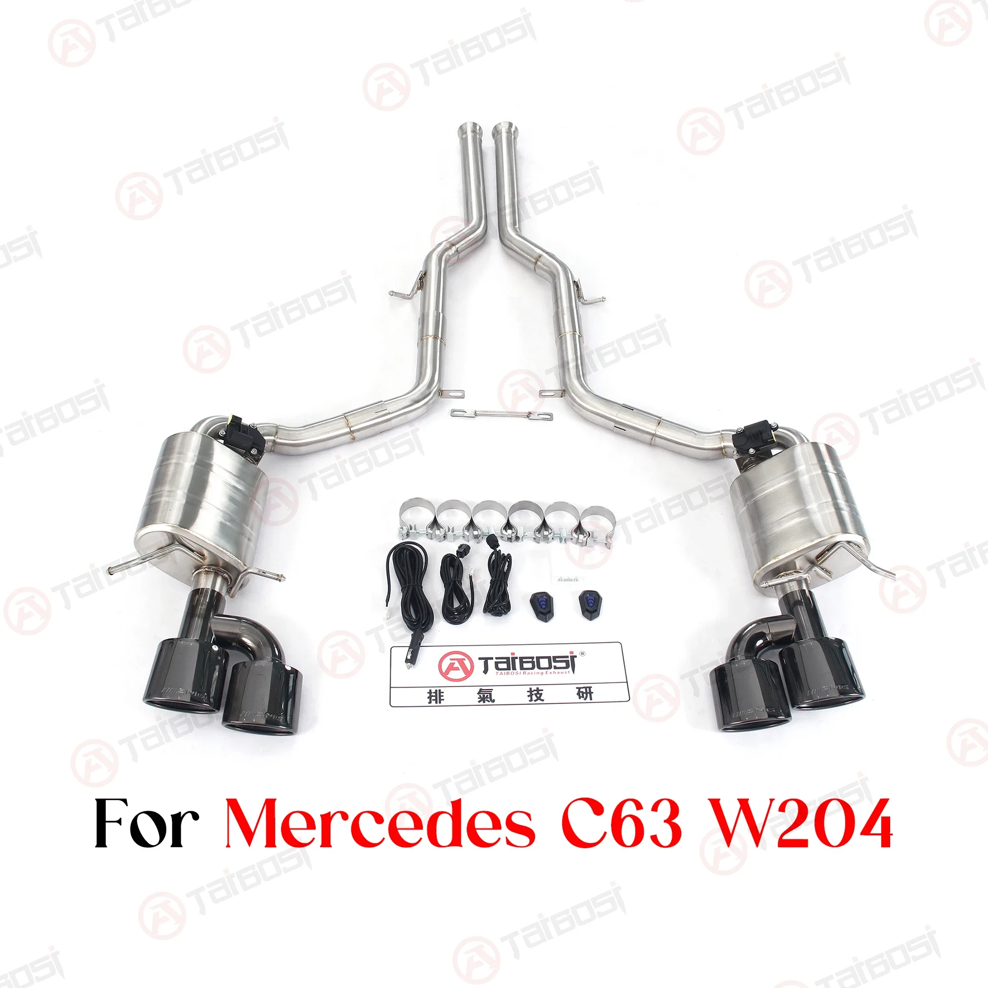 Taibosi Factory Valvetronic Catback Exhaust For Mercedes C63 AMG W204 M156 6.2L V8 Electric Valved Muffler Remote Control SUS304