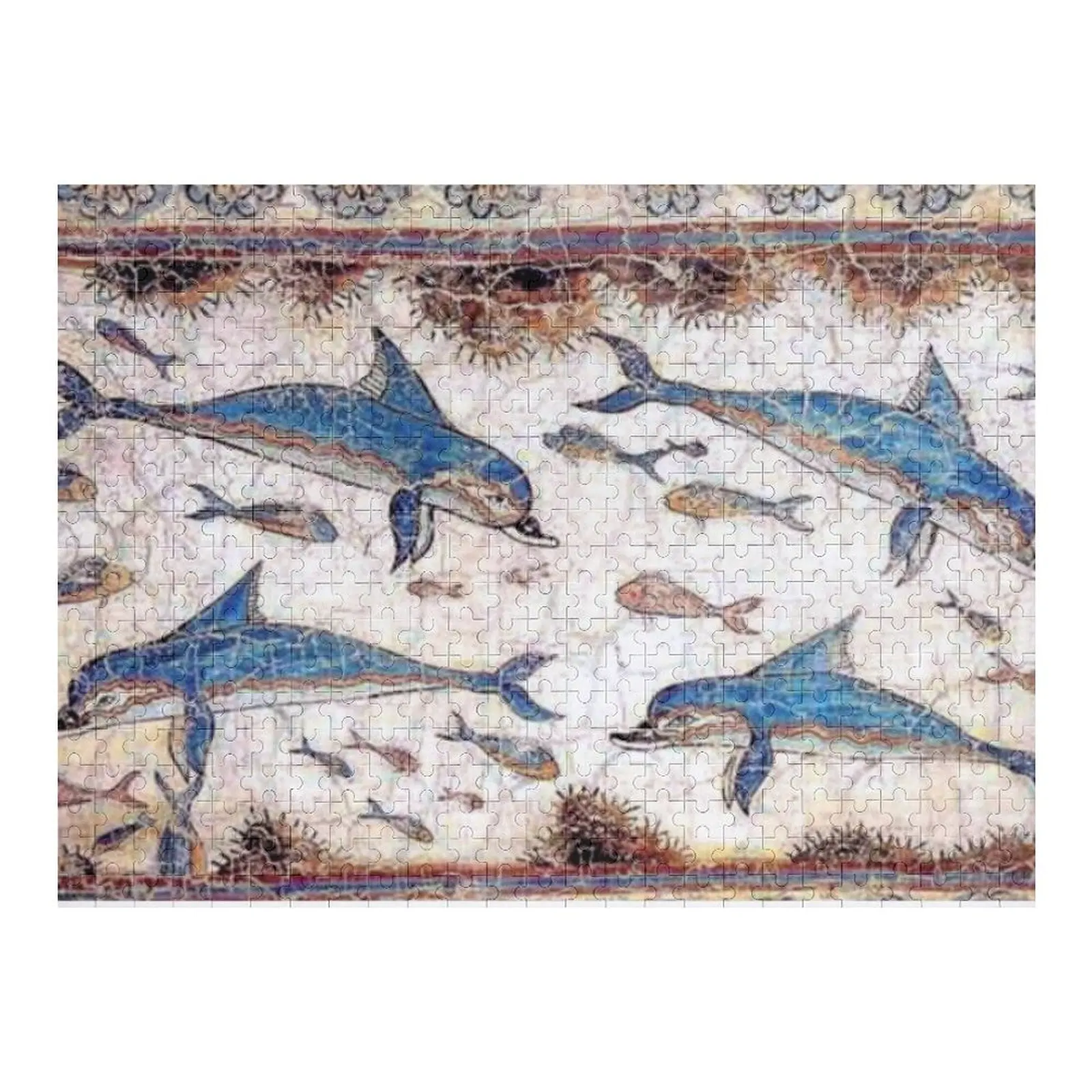 

Minoan Dolphins Fresco Jigsaw Puzzle Custom Name Wood Customized Picture Custom Jigsaw Personalized Puzzle