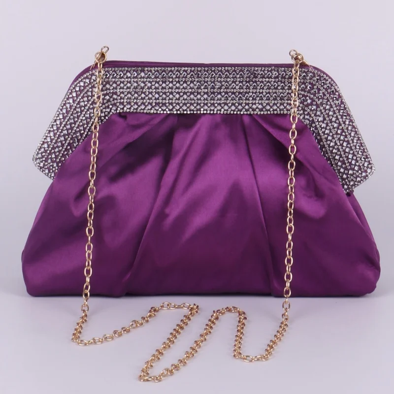 New fashion simulation silk diamond decorative bag mouth banquet bag, ladies daily all-match clutch