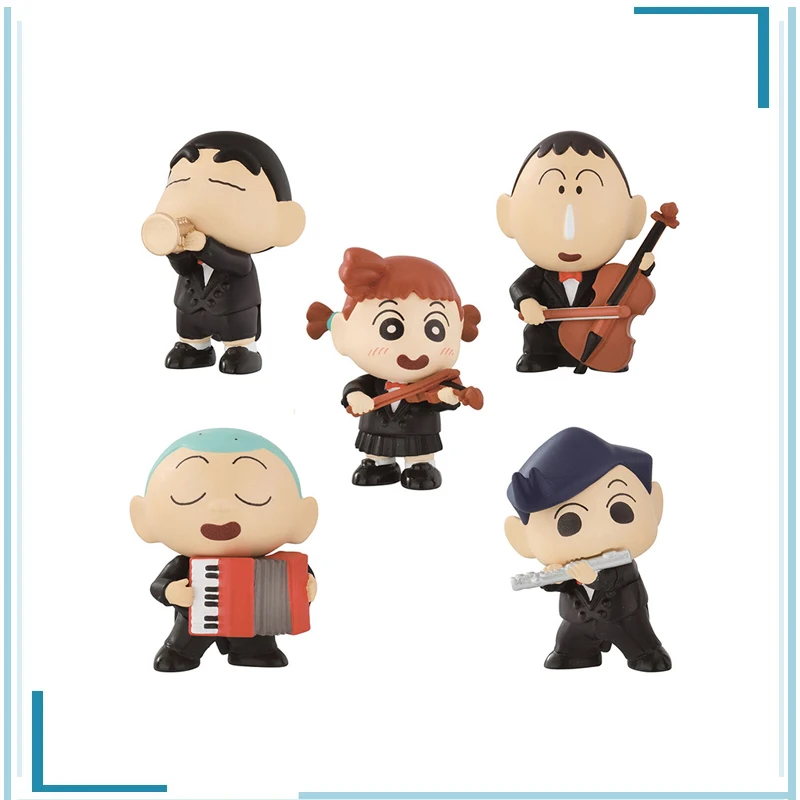 

BANDAI Gashapon Crayon Shin-chan Play Band Sakurada Nene Boochan Satō Masao Childhood Memor Keepsake Cute Figure Model Toys