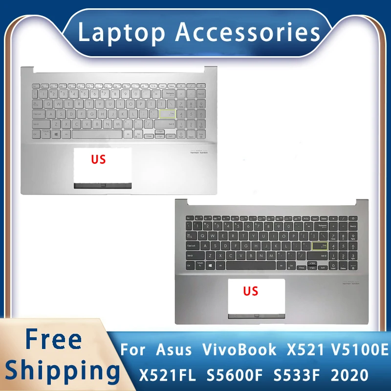 

New For Asus VivoBook X521 V5100E X521FL S5600F S533F 2020;Replacemen Laptop Accessories Palmrest/Keyboard With Backlight