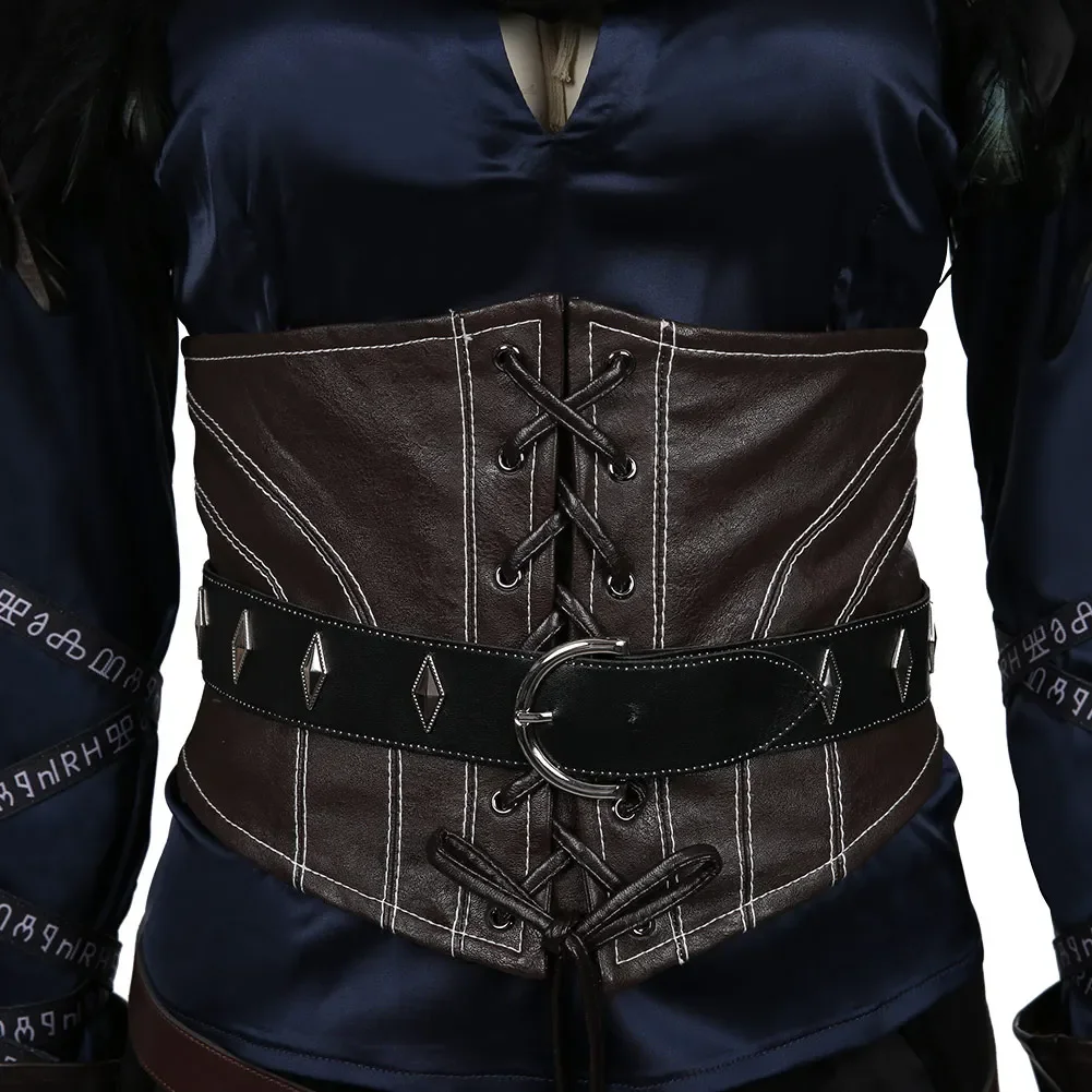 Yennefer-Costume de cosplay pour femme, haut et jupe de magicien de jeu, tenues de fête d'Halloween, robe de jeu de rôle trempée pour dames et filles, ensemble complet