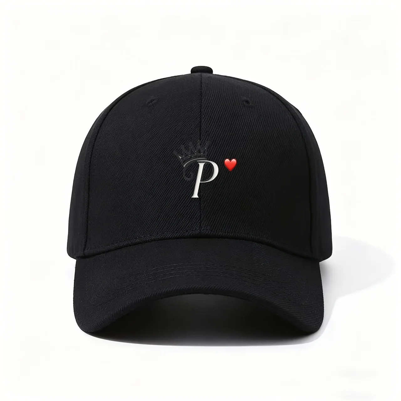 Baseball Cap, Featuring The Elegant P Monogram with Crown And Heart Accent, Crafted from Premium Fabric with a Sleek End, Adds a