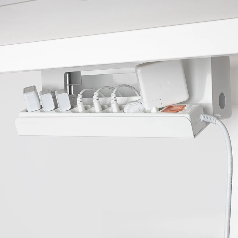 

Under-table cable manager, computer hanging removable and fixed storage cable box, no punching