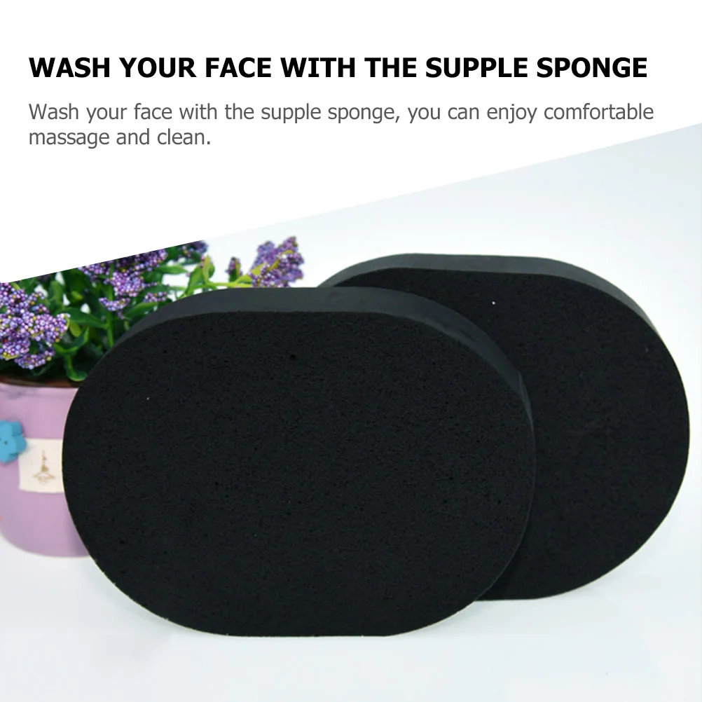 10 Pcs Face Wash Sponge Powder Puff Facial Cleaning Makeup Remover Black Skin Care Tools