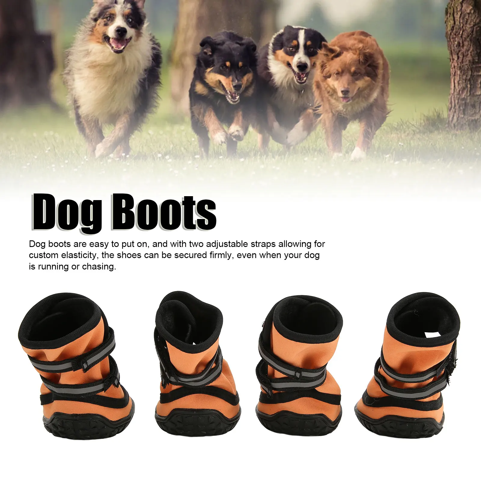 4pcs Waterproof Pet Dog Shoes Anti-Slip Rain Footwear Thick For Medium Large Cats Dogs Puppy Dog Socks Booties