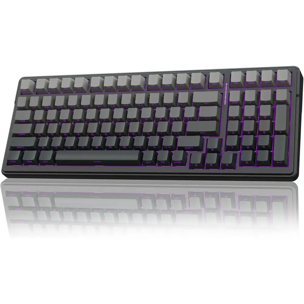 

Mechanical Keyboard with Gasket Mount, Hot-Swappable, RGB Backlit, Creamy Sound, Side-Printed PBT Keys, 2.4GHz/USB-C/BT5.0 for G