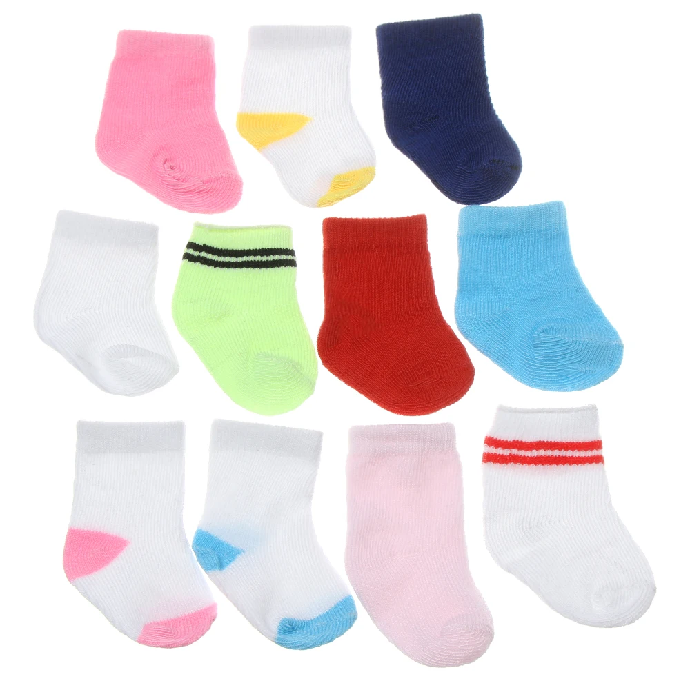 A Pair Of Solid Color Socks For 18-inch American Doll & 43cm Doll,Doll Accessories For New Born Baby Doll Clothes Children Gifts