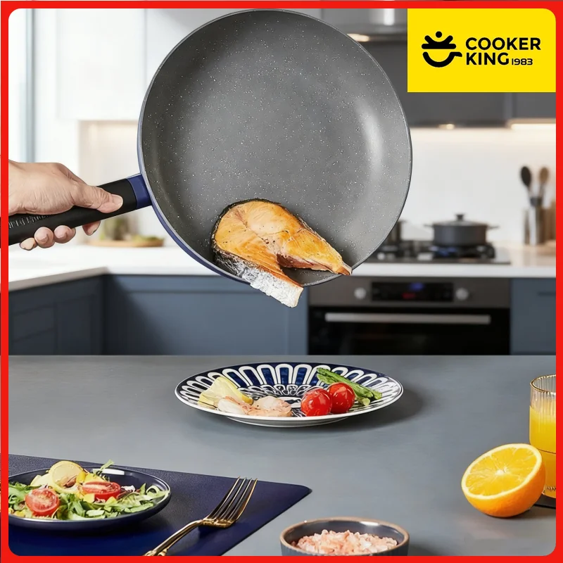

COOKER KING 26cm Wok Non-stick Frying Pan Medical Stone Coating Home Breakfast Steak Pancake Egg Skillet Kitchen Cookware Stock