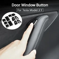Door Window Button for Tesla Model 3 Y Open Door Button Sticker Window Lift Switch Cover Trim Protector 11pcs Car Accessories