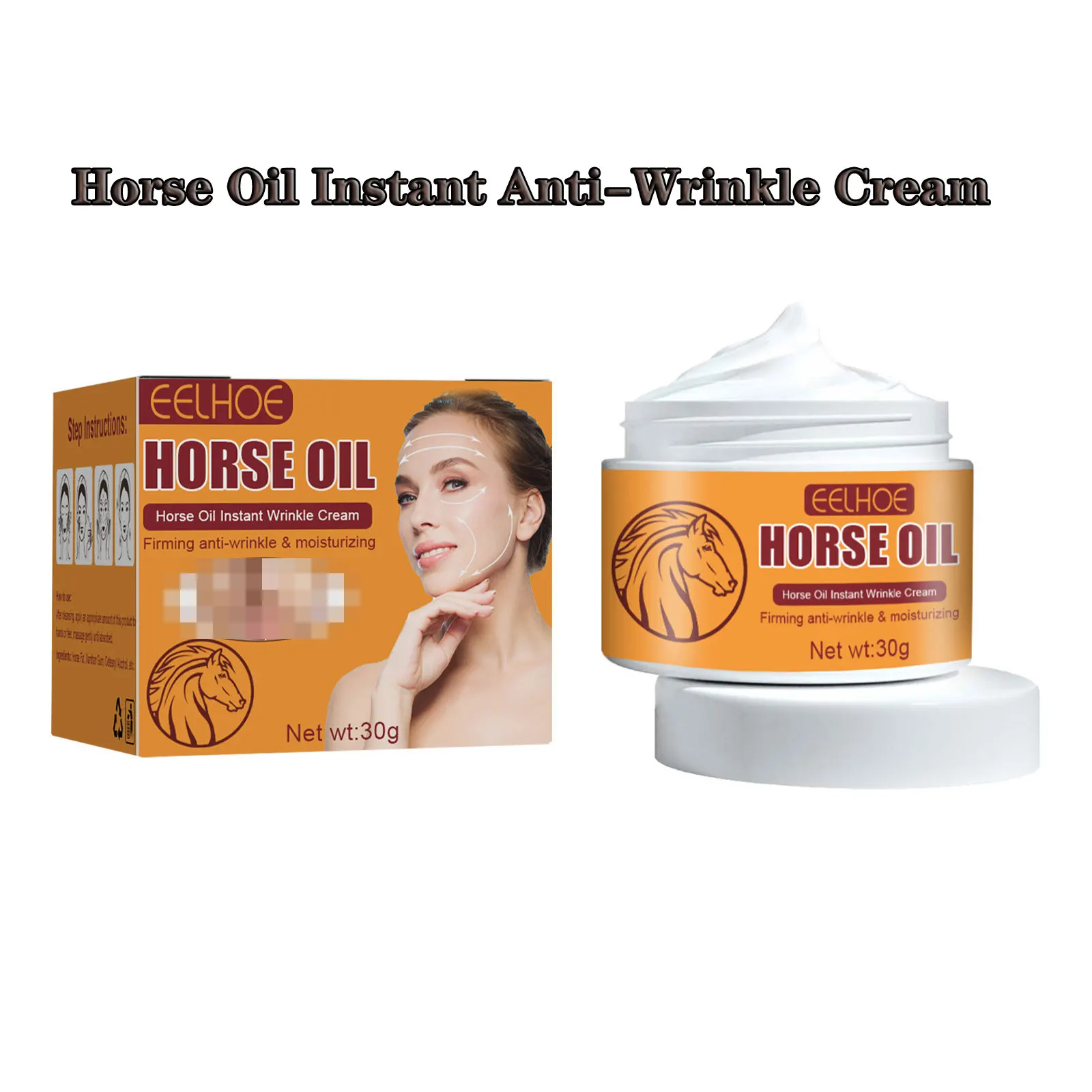 

Horse Oil Instant Anti Wrinkle Cream Anti Aging Lift Firming Fade Fine Lines Dark Spots Brighten Skin Remove Melanin Facial Care