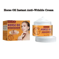 Horse Oil Instant Anti Wrinkle Cream Anti Aging Lift Firming Fade Fine Lines Dark Spots Brighten Skin Remove Melanin Facial Care