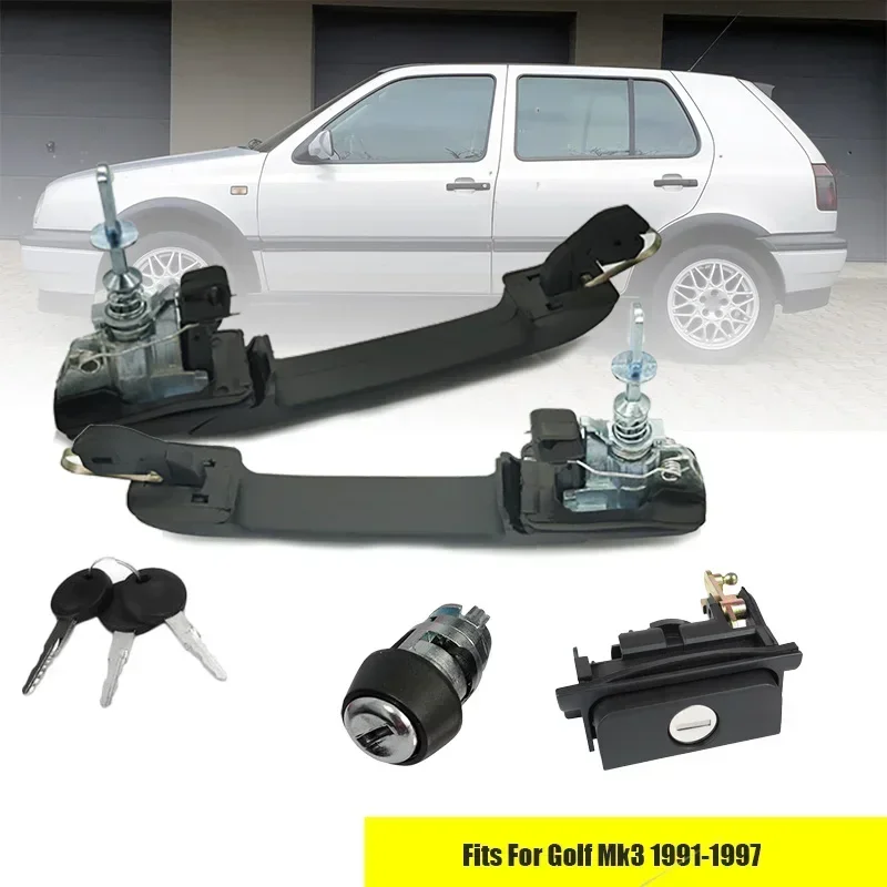 

1H0898081 1H0898081S 1H0905855A COMPLETE LOCK KIT SET DOOR HANDLES IGNITION SWITCH TAILGATE for Golf Mk3 1991-1997