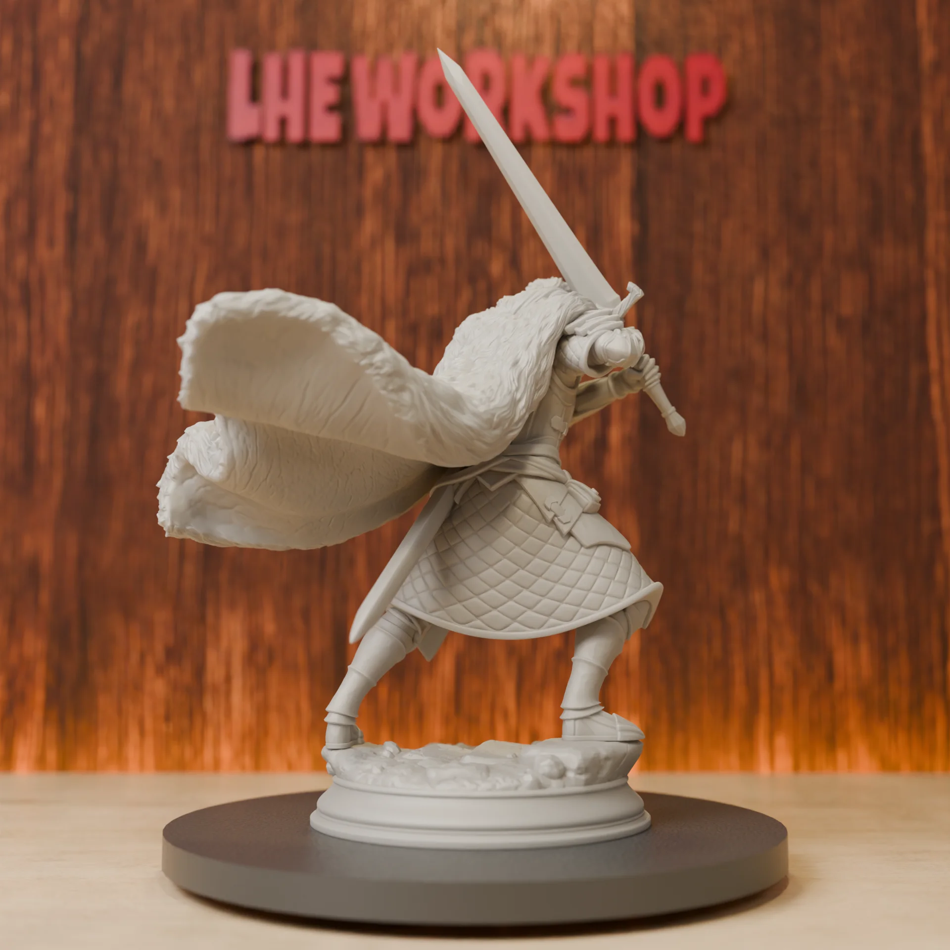Elf Fighter Miniatures | 28mm-75mm | Resin 3D Printed DND Pathfinder Mini | Unpainted Grey