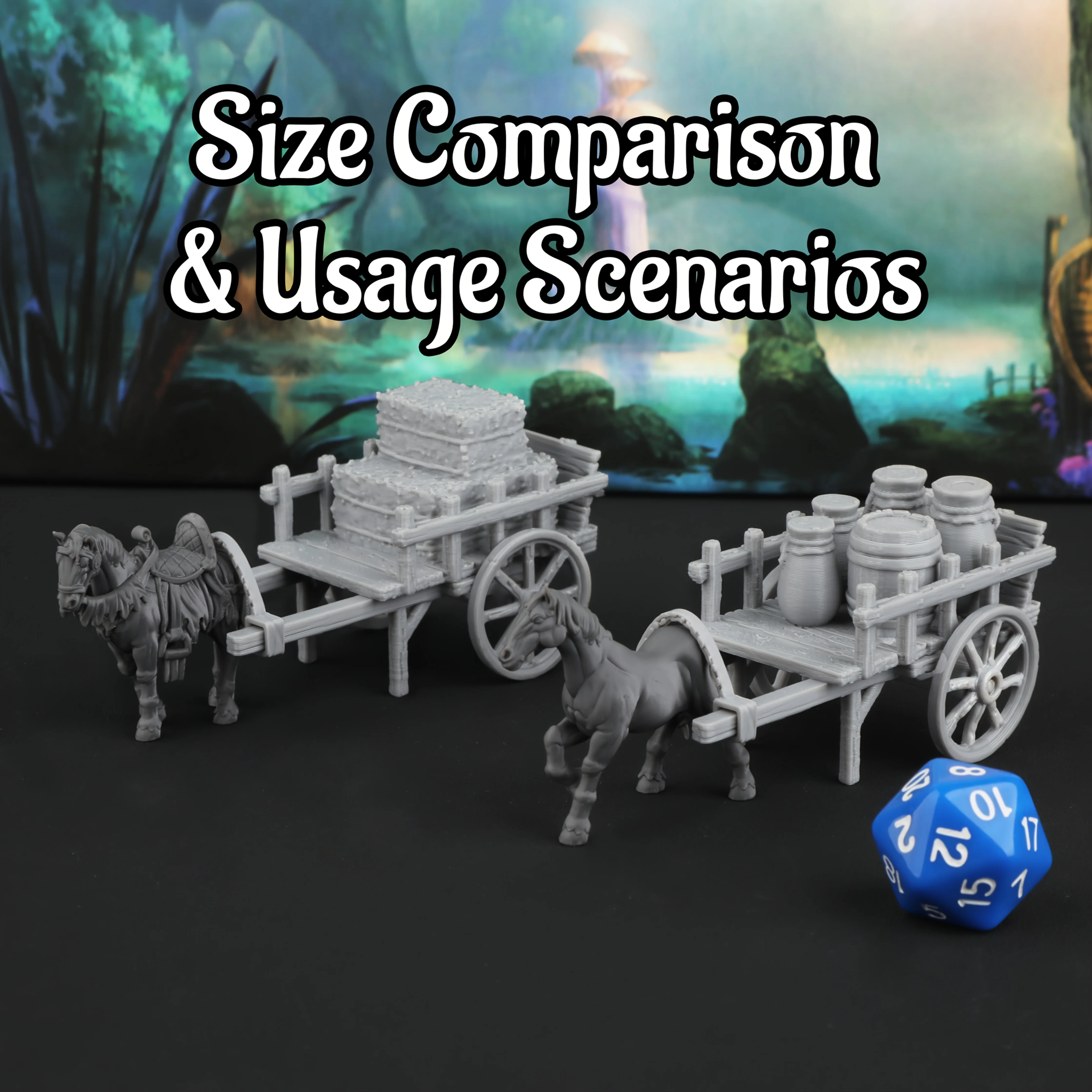 miniaturas-de-carroca-de-carga-puxada-a-cavalo-dnd-acessorios-para-jogos-de-rpg-terreno-para-rpg-cenarios-de-rpg-de-mesa