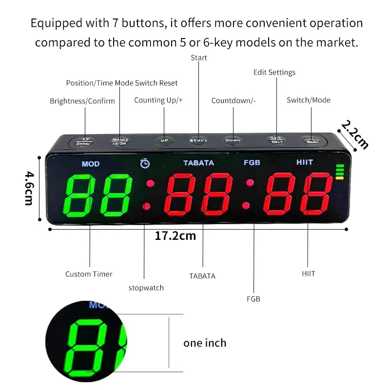Electronic ABS Material Universal 1 Inch Mini Timer for Race