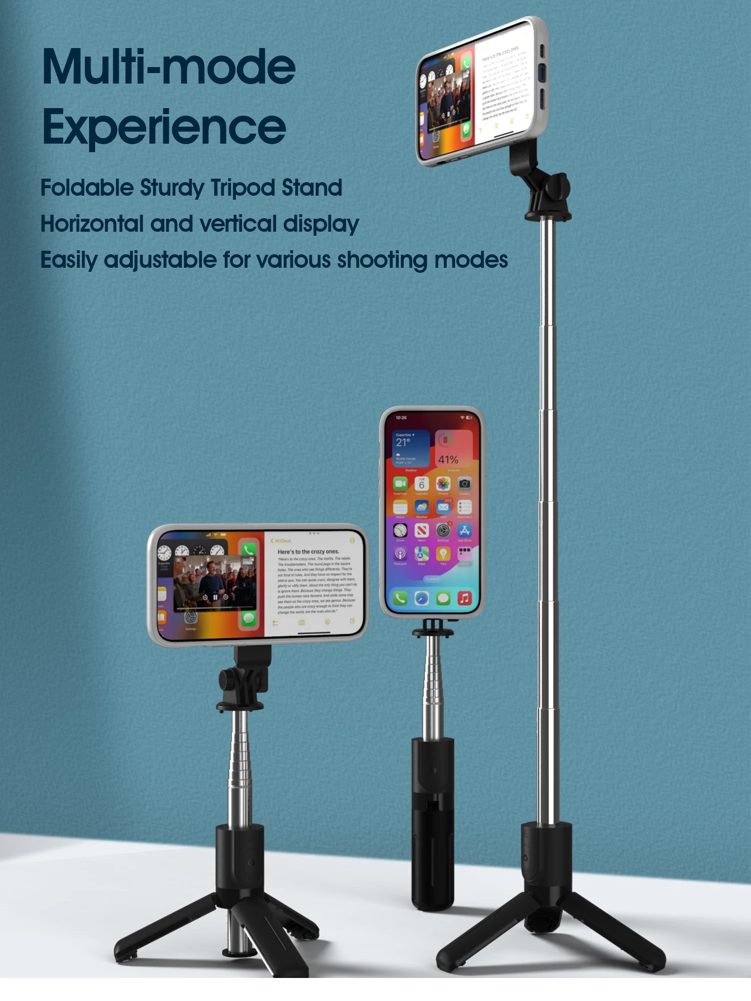 Portable Wireless Bluetooth Phone Telescopic Selfie Stick Tripod.For iPhone Samsung Huawei Xiaomi phone holder Live Streaming