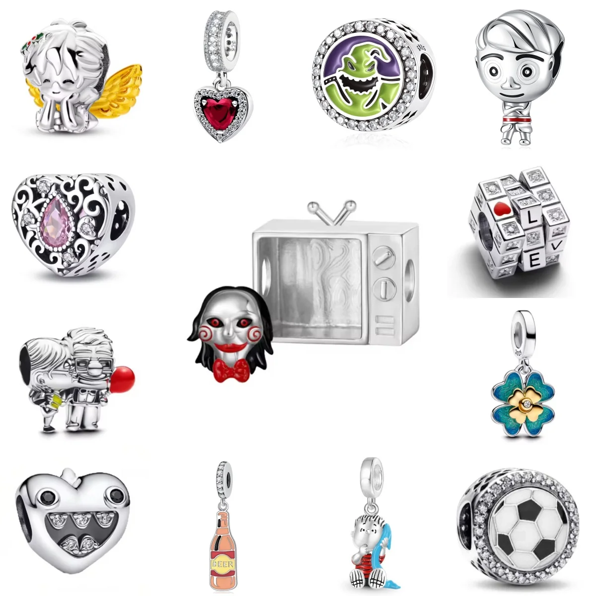 

Hot Funny 925 Silver Fine Europe Featured Series Charms Fit Original Bracelet Accessories DIY Jewelry Beads Fashion Pendant Gift