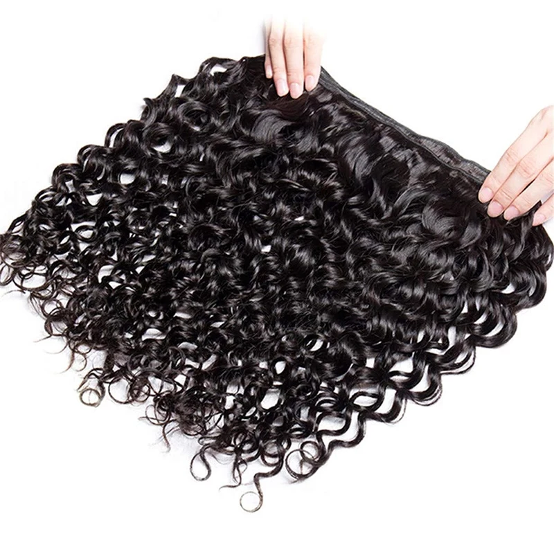 Water Wave Human Hair Bundles 10A Virgin Hair Bundles Curly Hair Weave 3 Bundles Human Hair Wet And Wavy Hair Weft Extensions